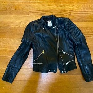 Zara Moto turf Leather Jacket size M